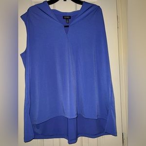 Periwinkle colored work blouse tank top style, size  1X. Brand Jones New York.